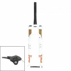 Fourche FOX RACING SHOX 32 SC FLOAT FACTORY 27,5″ 100 Mm FIT4 Remote 2Pos Pivot Conique Axe Kabolt 15 Mm Boost Blanc 2018