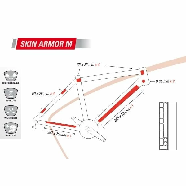 Protection Adhésive Pour Cadre ZEFAL SKIN ARMOR M 3 Protection Adhésive Pour Cadre ZEFAL SKIN ARMOR M