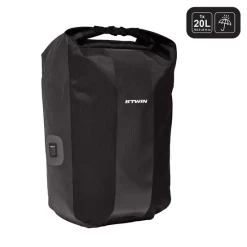SACOCHE VELO 500 SUR PORTE BAGAGES 500 20L IMPERMEABLE NOIR